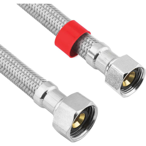 Lasco 1/2 In. C x 1/2 In. FIP x 12 In. Length Stainless Steel Braided Supply Faucet Connector