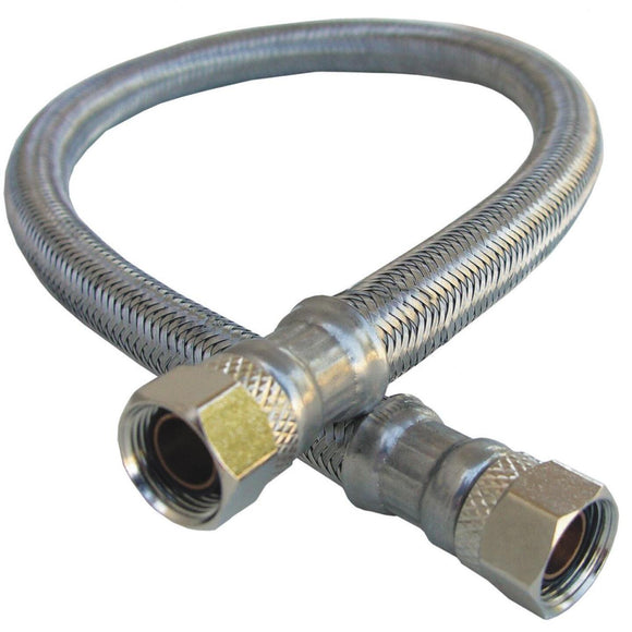 Lasco 3/8 In.C x 3/8 In.C x 20 In.L Braided Stainless Steel Flex Line Appliance Water Connector