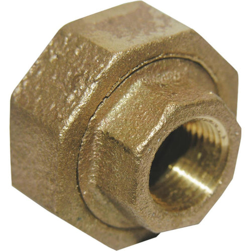 Lasco 1/4 In. FPT x 1/4 In. FPT Red Brass Threaded Union