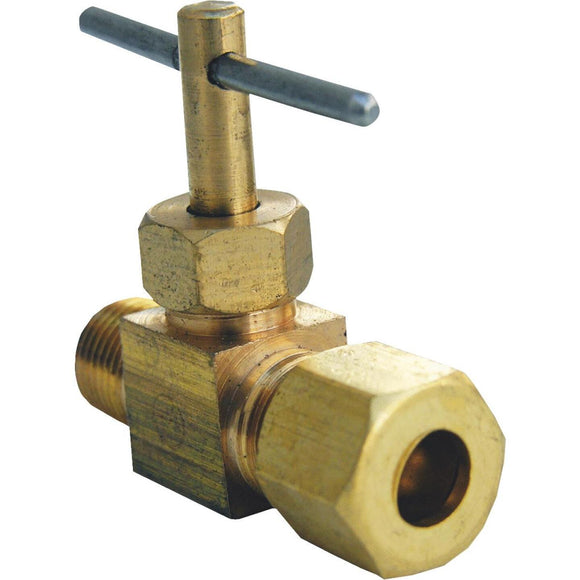 Lasco 1/4 In. C x 1/8 In. MIP Brass Straight Needle Valve