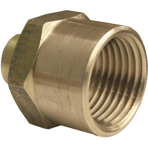 Lasco 1/2 In. FPT x 3/8 In. FPT Yellow Brass Reducing Coupling