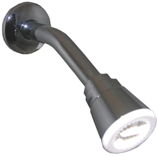 Lasco 1-Spray 1.8 GPM Fixed Showerhead with Arm & Flange, Chrome