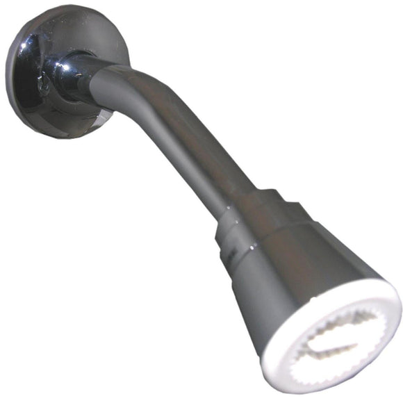 Lasco 1-Spray 1.8 GPM Fixed Showerhead with Arm & Flange, Chrome