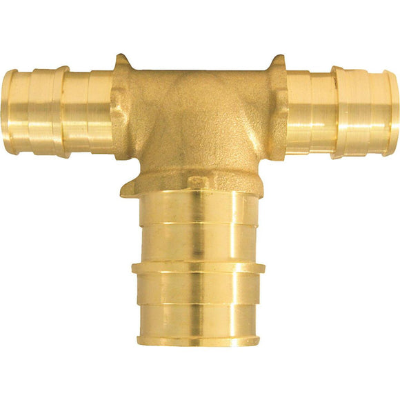 Conbraco 1/2 In. x 1/2 In. x 3/4 In. Barb Brass Reducing PEX Tee, Type A