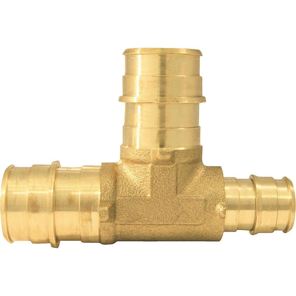 Conbraco 3/4 In. x 1/2 In. x 3/4 In. Barb Brass Reducing PEX Tee, Type A