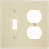 Leviton Oversized 2-Gang Thermoset Single Toggle/Duplex Outlet Wall Plate, Ivory