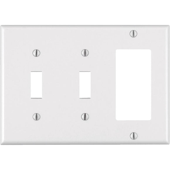 Leviton Decora 3-Gang Thermoset 2-Toggle/Rocker Wall Plate, White