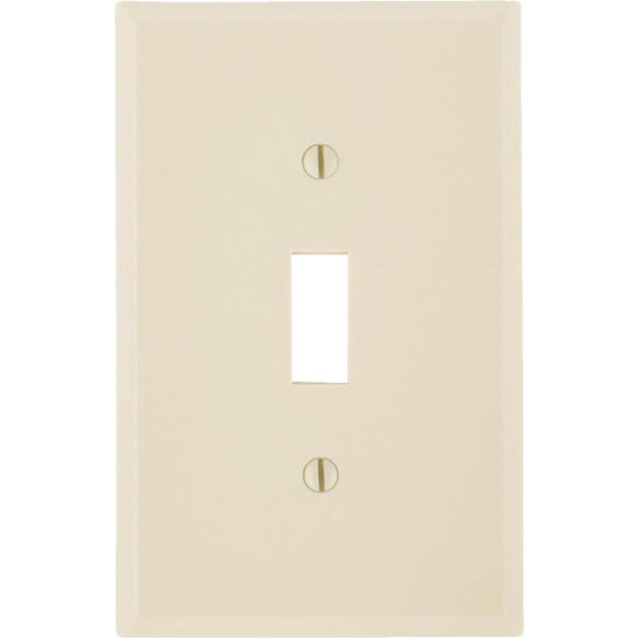 Leviton 1-Gang Smooth Plastic Mid-Way Toggle Switch Wall Plate, Ivory