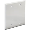 Bell 2-Gang Rectangular Aluminum White Blank Weatherproof Outdoor Box Cover