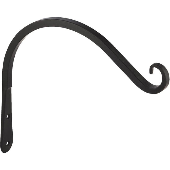 Panacea 7 In. Black Powder-Coated Curved Wrought Iron Hanging Plant Bracket