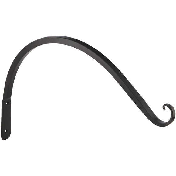 Panacea 12 In. Black Powder-Coated Curved Wrought Iron Hanging Plant Bracket