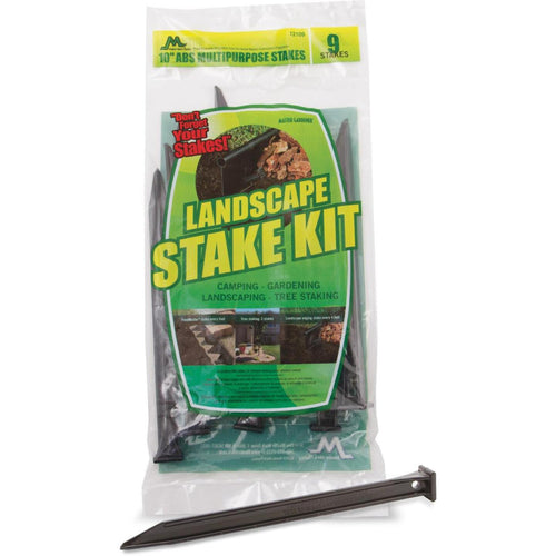 Master Gardener 10 In. ABS Black Multipurpose Landscape Stakes (9-Pack)