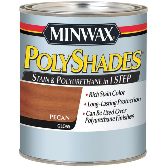 Minwax Polyshades 1/2 Pt. Gloss 275 VOC Stain & Polyurethane In 1-Step, Pecan