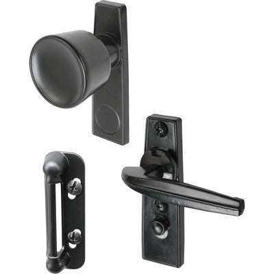 Prime Line Tulip Knob Latch, 1-3/4 inch Mounting Holes, Black, Pack of 1