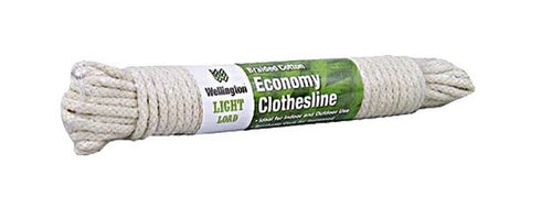 Wellington Natural Braided Cotton Clothesline Rope (3/16 in. D X 50 ft. L - Light Load)