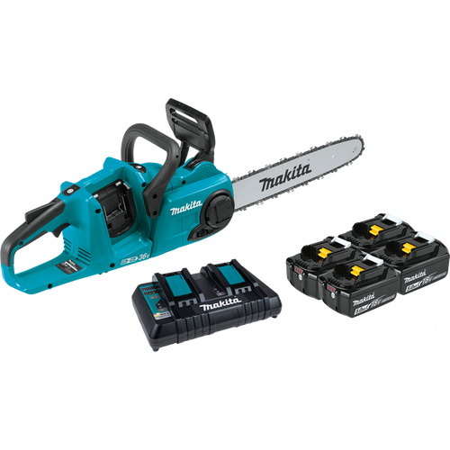 Makita 36V (18V X2) LXT® Brushless 14 Chain Saw Kit with 4 Batteries (5.0Ah)